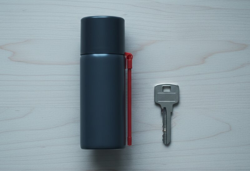 Смазка замка графитовым составом через замочную скважину